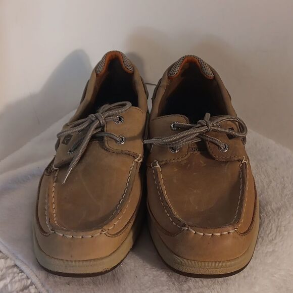 Sperry Top-Sider Men's Tan Leather Boat Shoes - Picture 2 of 7